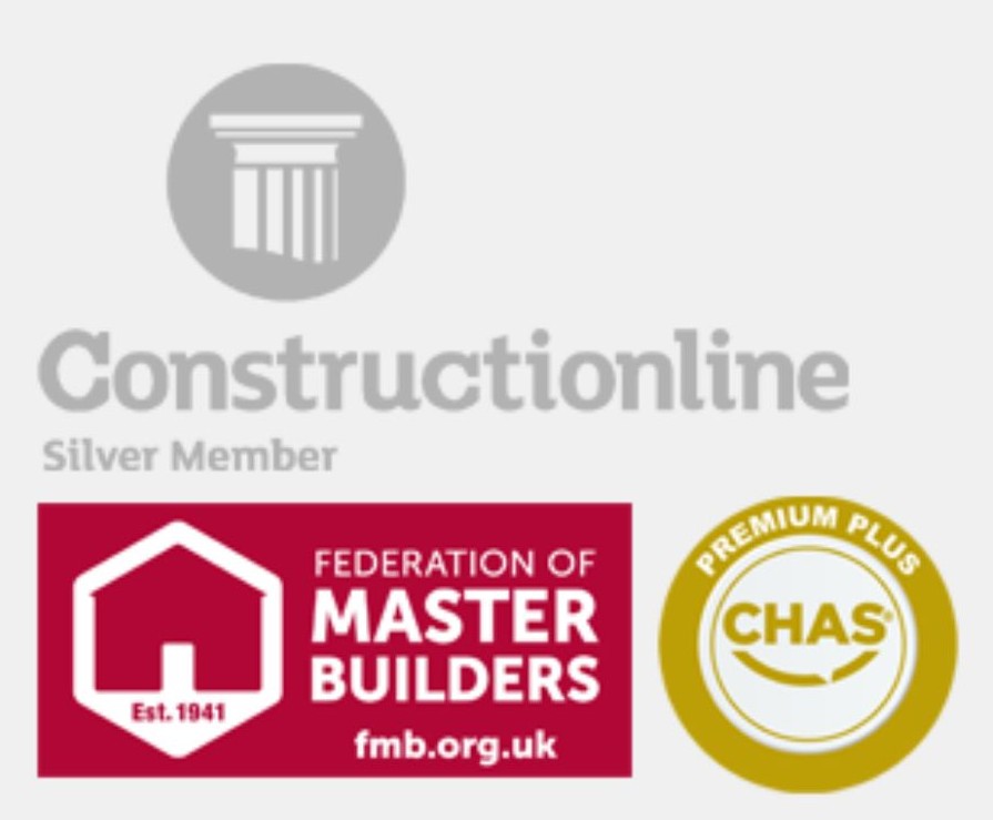 Our Accreditations - Constructionline Silver Member, Federation of Master Builders, CHAS Premium Plus